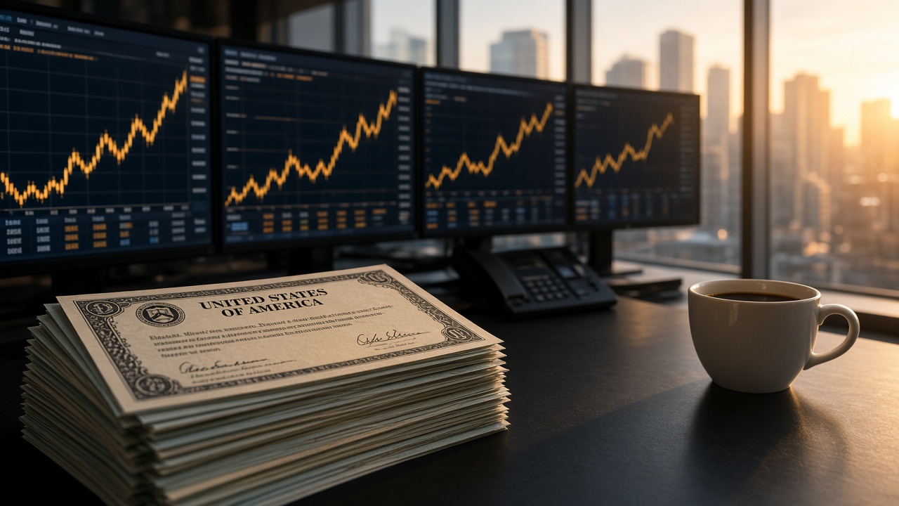 Bond trading desk as the U.S. 30-year yield hits 5.34% after a $6 billion Treasury buyback September 2026