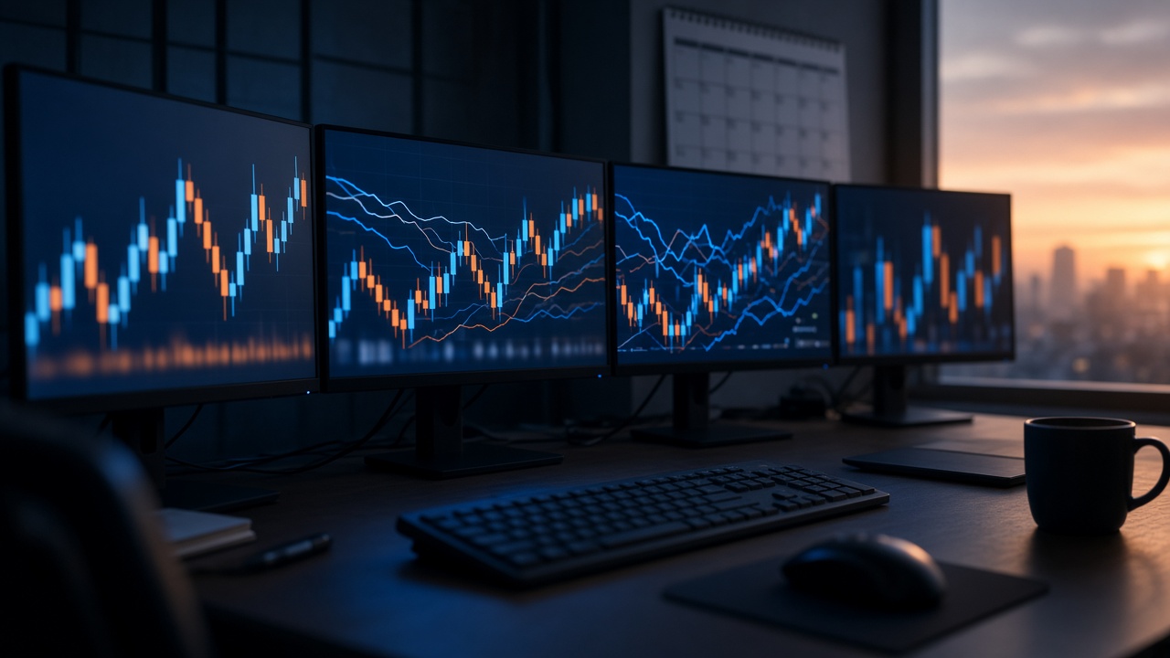 Trading screen as bitcoin holds near $83,040 before U.S. CPI on 14 October 2026