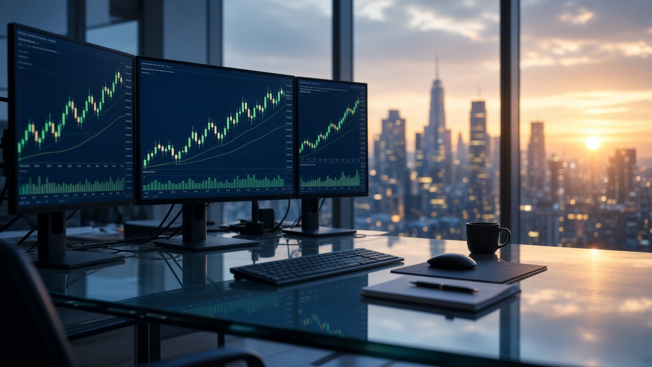 Trading desk as U.S. spot Bitcoin ETFs draw $714.7 million and bitcoin holds near $86,800 on 23 September 2026