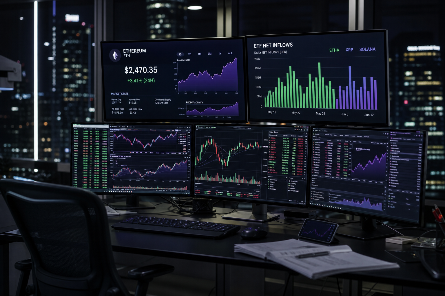U.S. spot Ether ETFs posting an 11th session of inflows with XRP and Solana funds still green September 2026