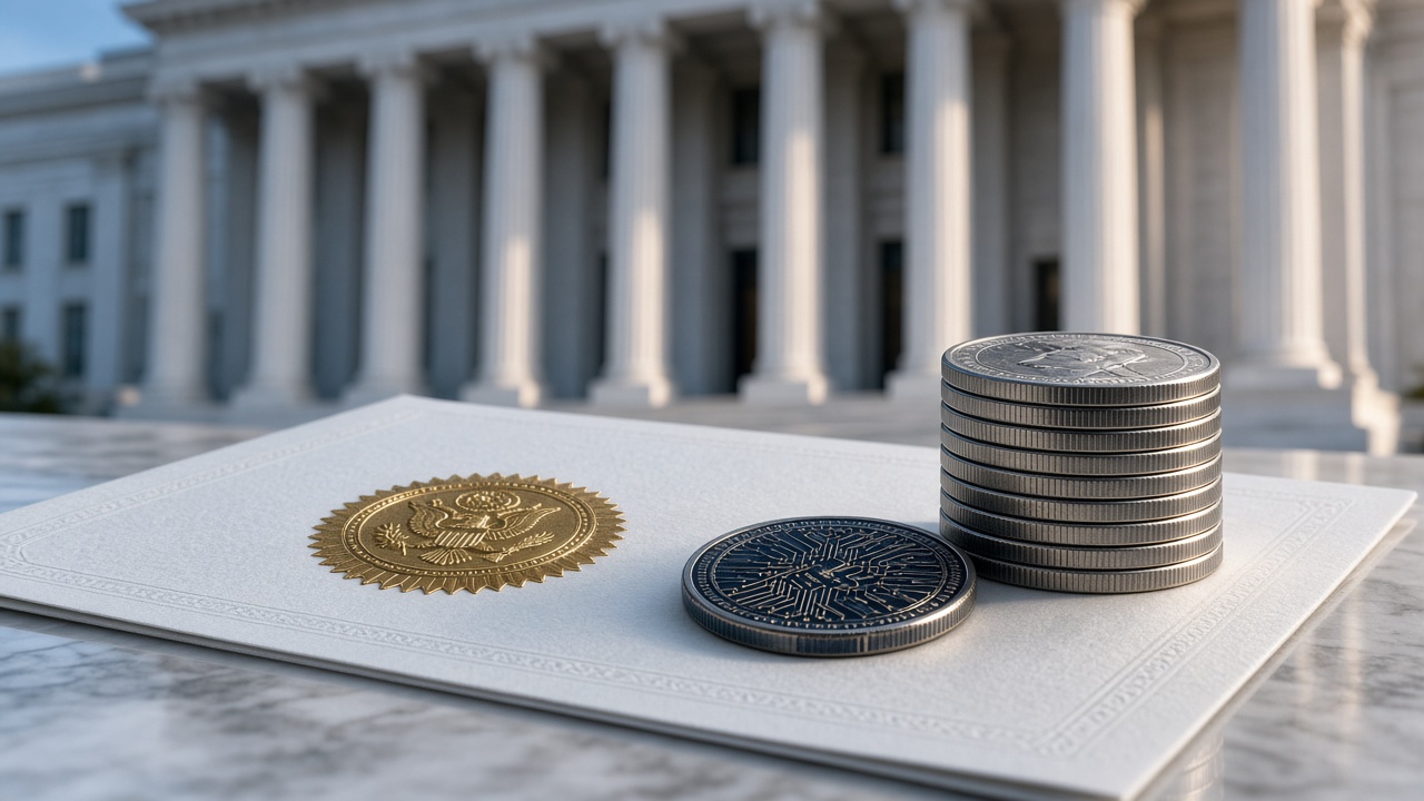 US Treasury building as the OCC issues its final GENIUS Act rule for payment stablecoin issuers on 21 October 2026