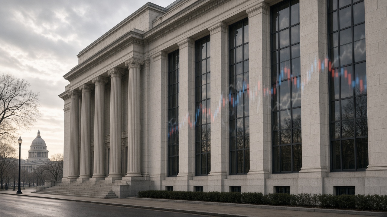 A central bank building after September PCE inflation printed at 3.6 percent and third-quarter GDP grew 3.4 percent