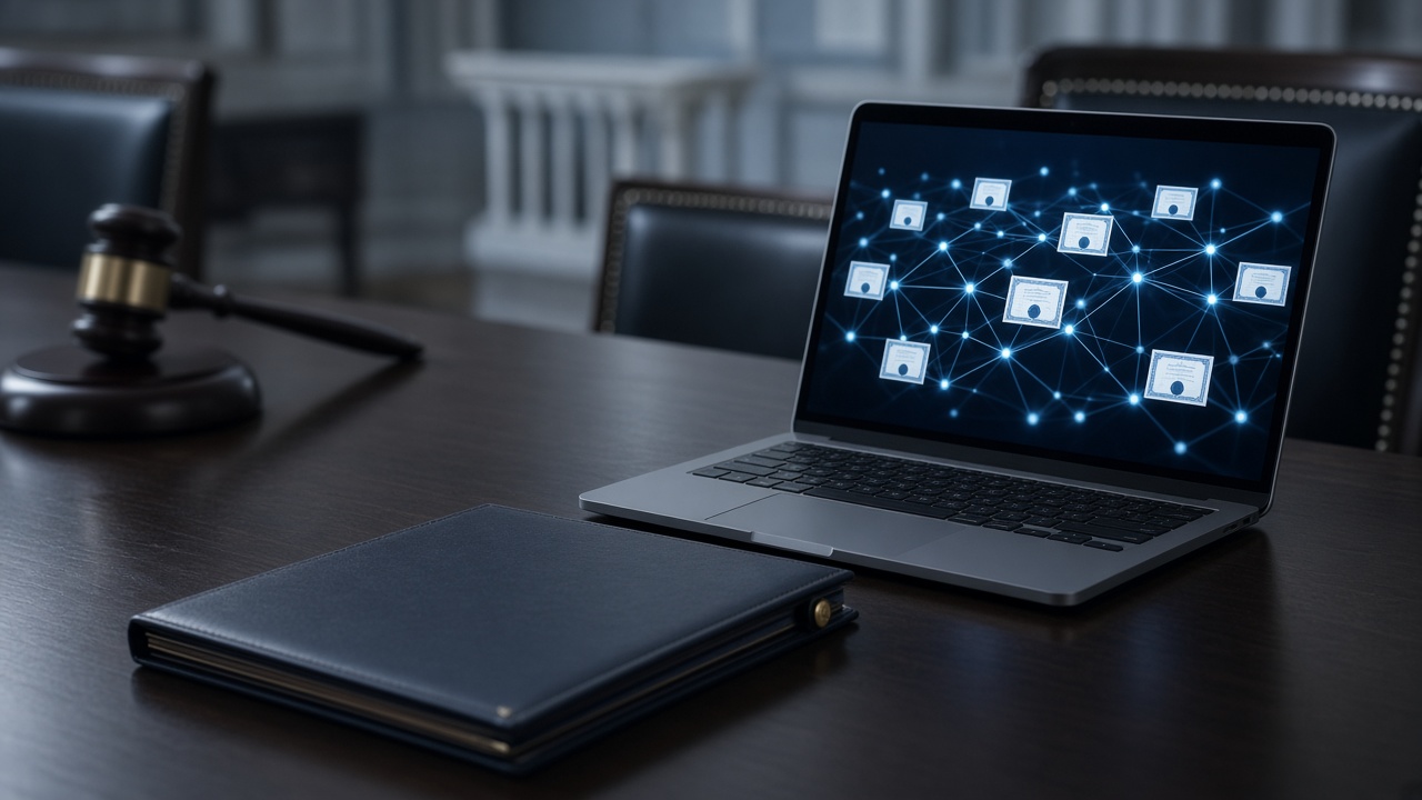 Regulatory documents beside a laptop as the SEC publishes a five-year tokenized stock trading exemption in September 2026