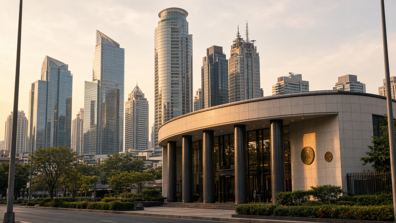 Bangkok financial district as Thailand crypto ETF rules take effect on 16 October 2026