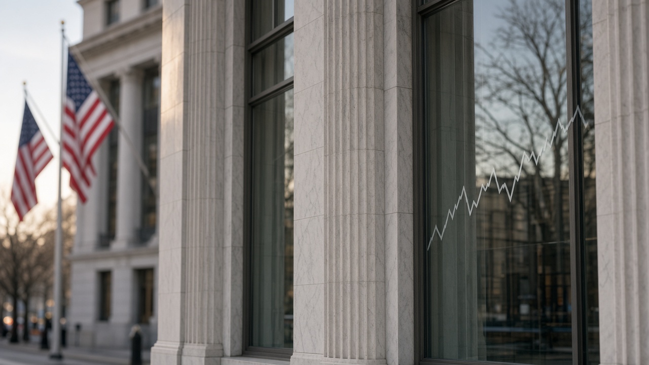 Federal Reserve building as the 10-year yield holds near 4.93% a week after the September 2026 rate hike